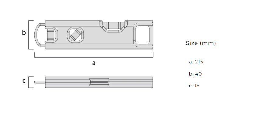 KUROKIN Aluminum Level (8", FTL-200-BG, KUROKIN, Made in Japan)