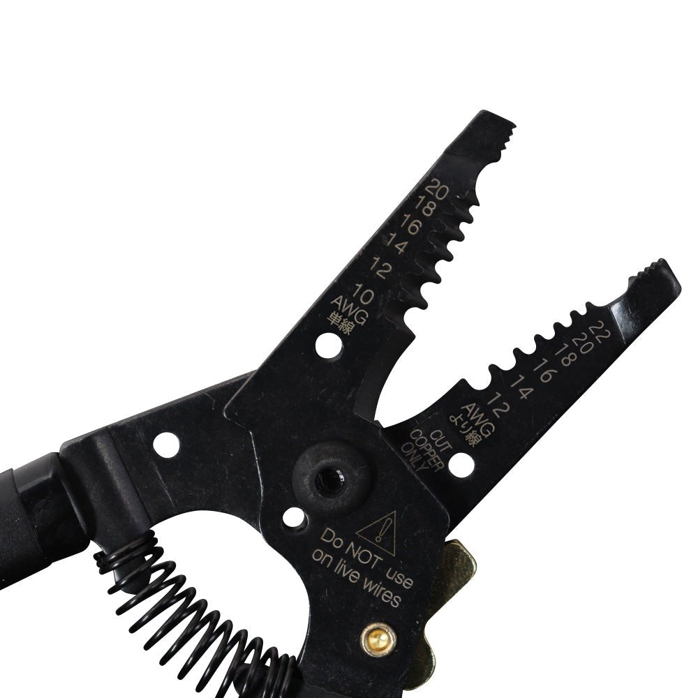 Rear handle view of Fujiya PP323A-165BG wire stripper – markings visible