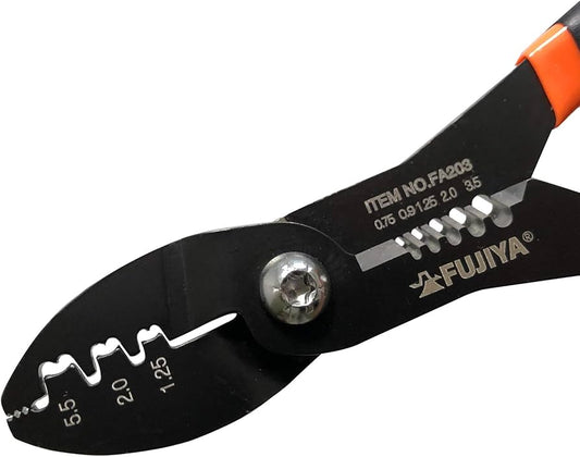 Black and orange plier tool with 'Fujiya' branding on a white background
