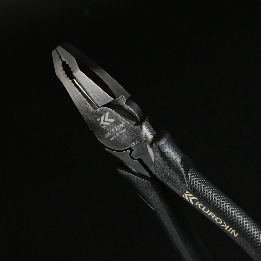 Fujiya TEKO-PEN High Leverage Lineman's Pliers, Slash Head (9", 3000SP-225BG, KUROKIN, Made in Japan)