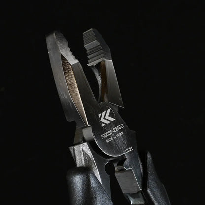 Fujiya TEKO-PEN High Leverage Lineman's Pliers, Slash Head (9", 3000SP-225BG, KUROKIN, Made in Japan)
