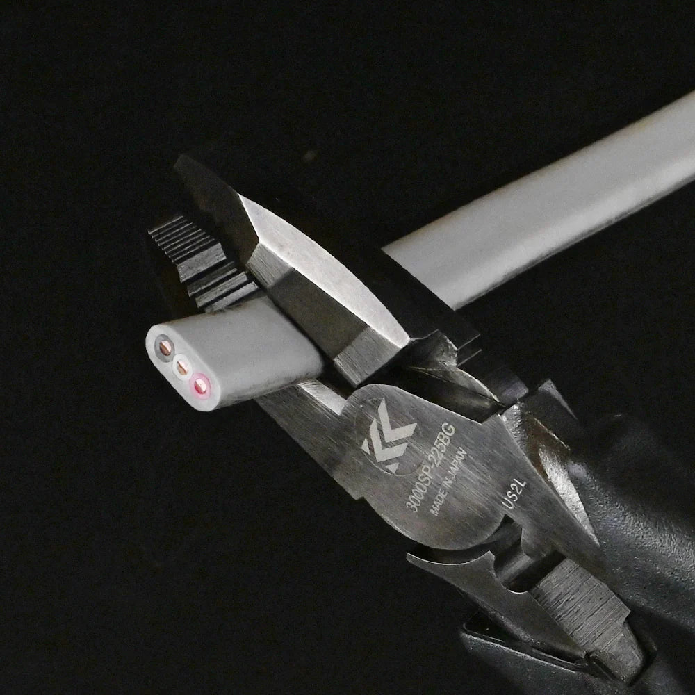 Fujiya TEKO-PEN High Leverage Lineman's Pliers, Slash Head (9", 3000SP-225BG, KUROKIN, Made in Japan)
