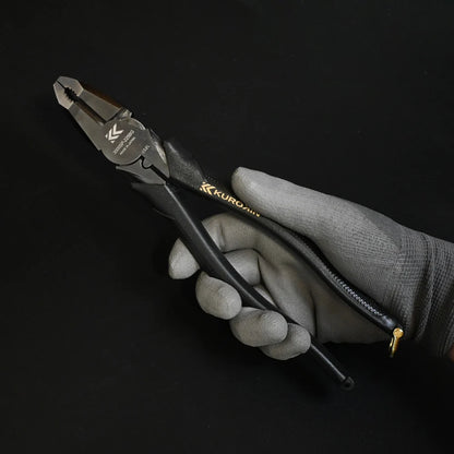 Fujiya TEKO-PEN High Leverage Lineman's Pliers, Slash Head (9", 3000SP-225BG, KUROKIN, Made in Japan)