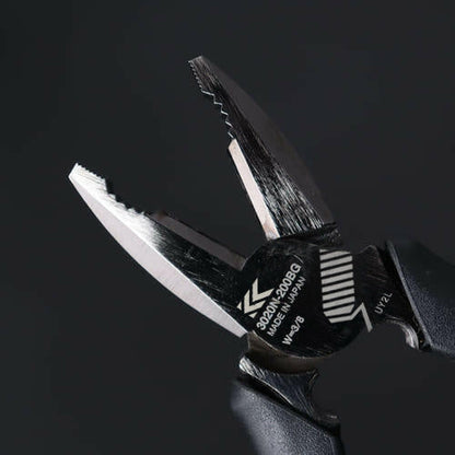 Fujiya High Leverage Lineman's Pliers with Deburring Function (9", 3020N-225BG, KUROKIN, Made in Japan)