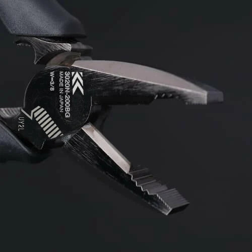 Fujiya High Leverage Lineman's Pliers with Deburring Function (9", 3020N-225BG, KUROKIN, Made in Japan)