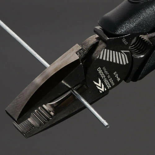 Fujiya High Leverage Lineman's Pliers with Deburring Function (9", 3020N-225BG, KUROKIN, Made in Japan)