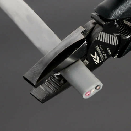 Fujiya High Leverage Lineman's Pliers with Deburring Function (9", 3020N-225BG, KUROKIN, Made in Japan)