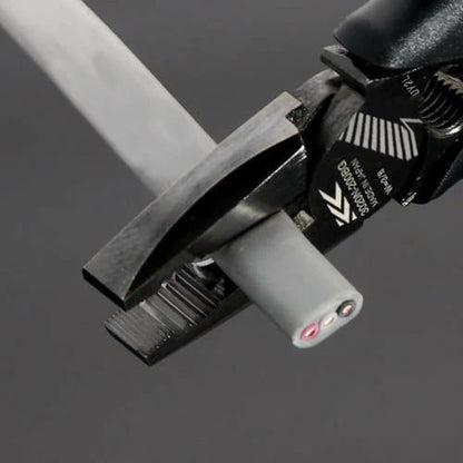 Fujiya High Leverage Lineman's Pliers with Deburring Function (9", 3020N-225BG, KUROKIN, Made in Japan)
