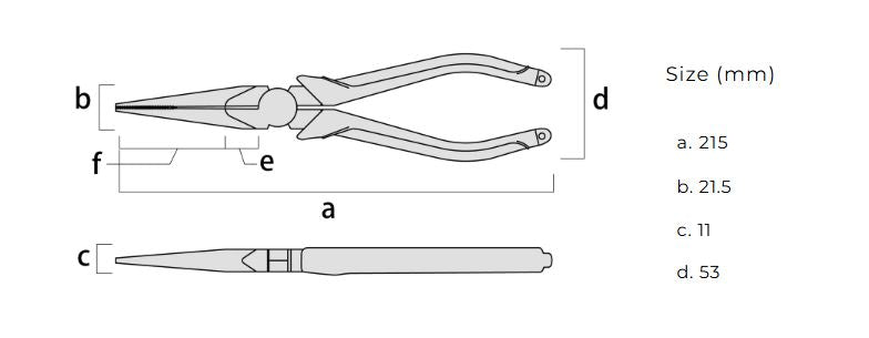 Fujiya Mechanics’ Long Nose Pliers (8", 353R-200BG, KUROKIN, Made in Japan)