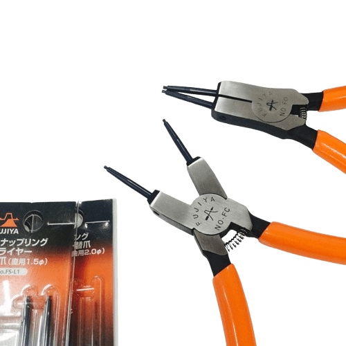 Fujiya Snap Ring Pliers – Straight, External & Internal (7.25", FOS-185/FCS-185, Made in Japan)