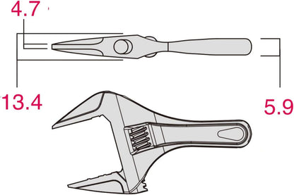Fujiya Short Adjustable Wrench (5.5", FLS-32-BG, KUROKIN)