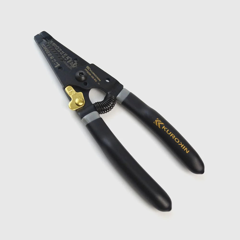 Fujiya Precision Wire Stripper (6.5", AWG 16–30, PP323B-165-BG, KUROKIN Black Gold)