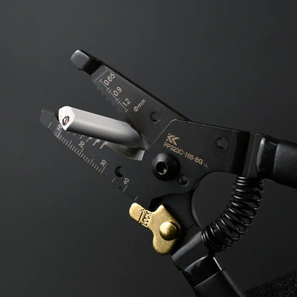 Fujiya Low-Voltage Wire Stripper (6.5", PP323C-165-BG, KUROKIN Black Gold)