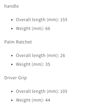 WISE Palm Ratchet w/ Driver & Handle (WM-541)